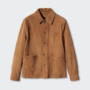 Suede overshirt with pockets
